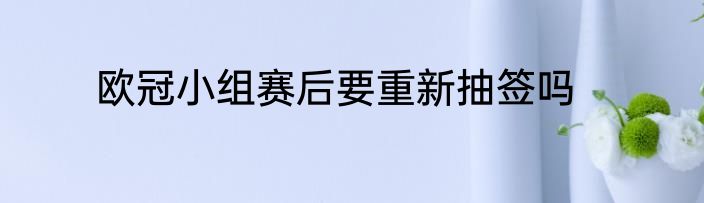 欧冠小组赛后要重新抽签吗
