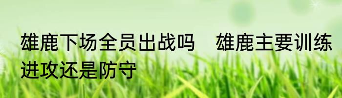 雄鹿下场全员出战吗　雄鹿主要训练进攻还是防守