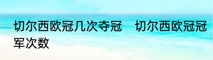 切尔西欧冠几次夺冠　切尔西欧冠冠军次数
