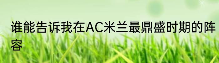 谁能告诉我在AC米兰最鼎盛时期的阵容