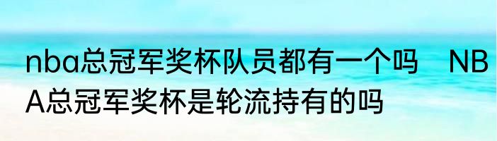 nba总冠军奖杯队员都有一个吗　NBA总冠军奖杯是轮流持有的吗