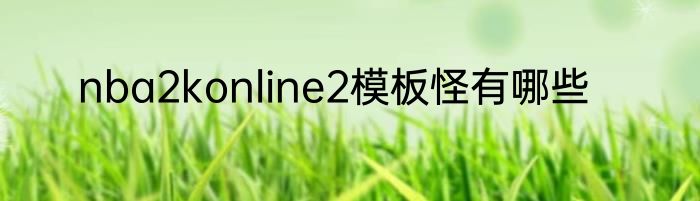 nba2konline2模板怪有哪些