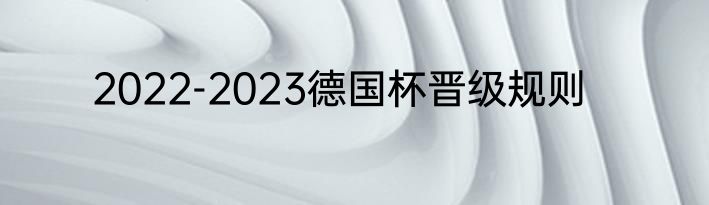2022-2023德国杯晋级规则