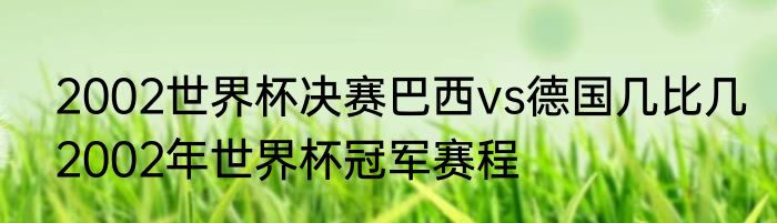 2002世界杯决赛巴西vs德国几比几　2002年世界杯冠军赛程