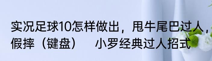 实况足球10怎样做出，甩牛尾巴过人，假摔（键盘）　小罗经典过人招式