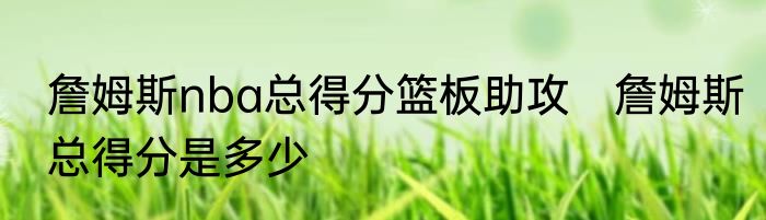 詹姆斯nba总得分篮板助攻　詹姆斯总得分是多少