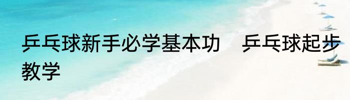 乒乓球新手必学基本功　乒乓球起步教学