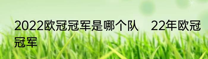 2022欧冠冠军是哪个队　22年欧冠冠军