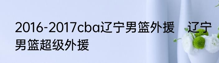 2016-2017cba辽宁男篮外援　辽宁男篮超级外援