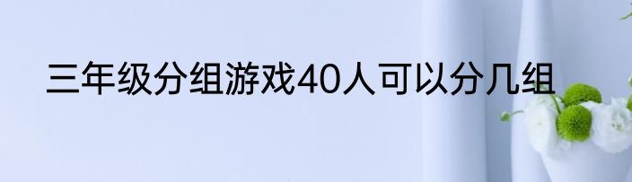 三年级分组游戏40人可以分几组