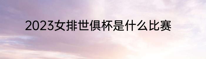 2023女排世俱杯是什么比赛