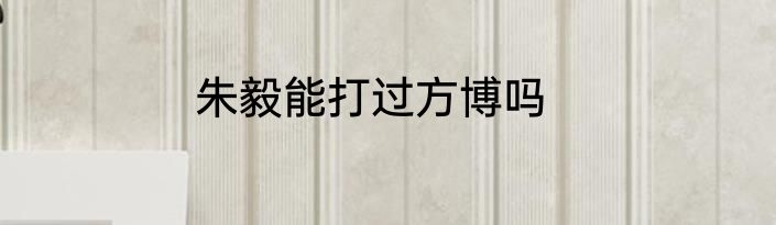 朱毅能打过方博吗