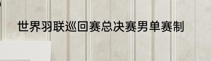 世界羽联巡回赛总决赛男单赛制