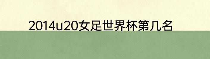 2014u20女足世界杯第几名