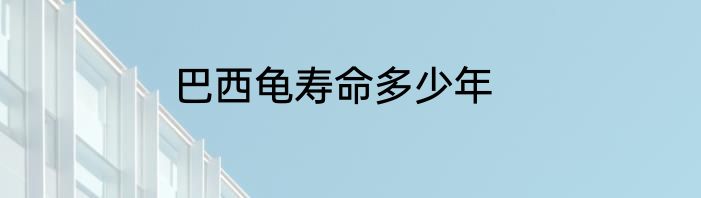 巴西龟寿命多少年