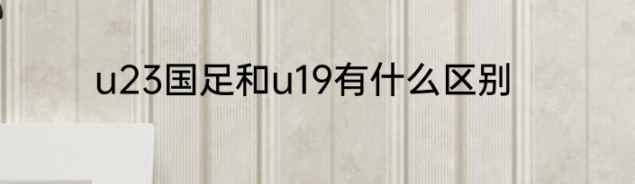 u23国足和u19有什么区别