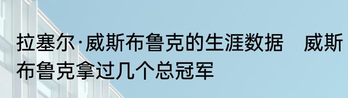 拉塞尔·威斯布鲁克的生涯数据　威斯布鲁克拿过几个总冠军