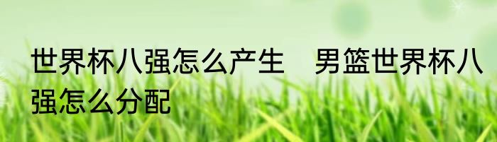 世界杯八强怎么产生　男篮世界杯八强怎么分配