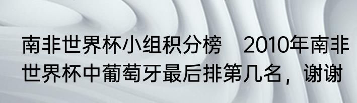 南非世界杯小组积分榜　2010年南非世界杯中葡萄牙最后排第几名，谢谢