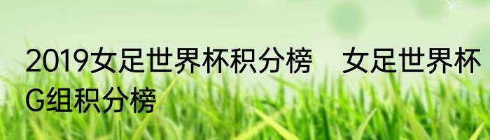 2019女足世界杯积分榜　女足世界杯G组积分榜