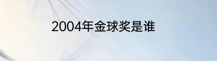 2004年金球奖是谁