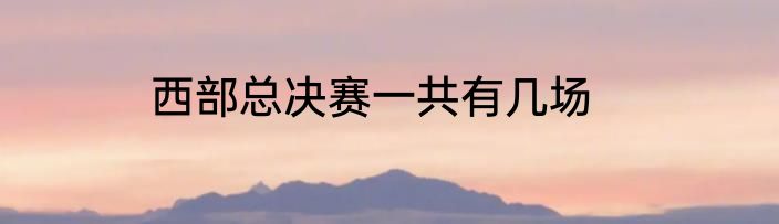 西部总决赛一共有几场