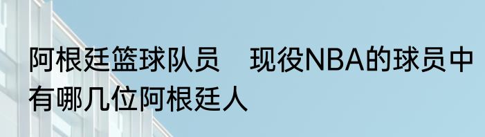 阿根廷篮球队员　现役NBA的球员中有哪几位阿根廷人