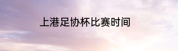 上港足协杯比赛时间