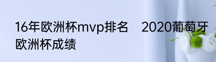 16年欧洲杯mvp排名　2020葡萄牙欧洲杯成绩