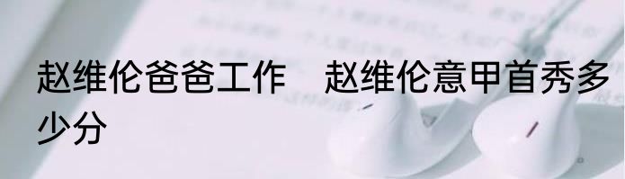 赵维伦爸爸工作　赵维伦意甲首秀多少分