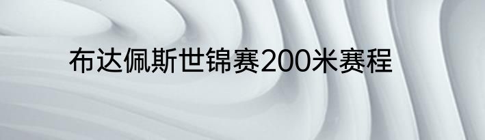 布达佩斯世锦赛200米赛程