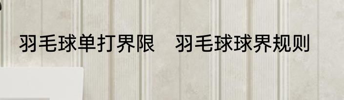 羽毛球单打界限　羽毛球球界规则