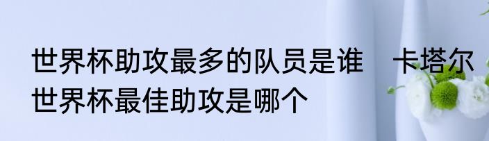 世界杯助攻最多的队员是谁　卡塔尔世界杯最佳助攻是哪个