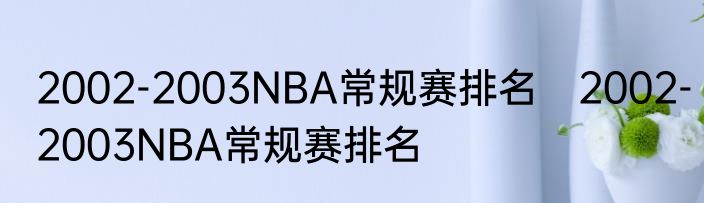2002-2003NBA常规赛排名　2002-2003NBA常规赛排名