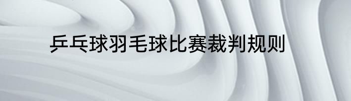 乒乓球羽毛球比赛裁判规则