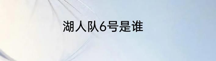 湖人队6号是谁