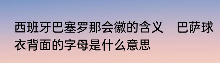 西班牙巴塞罗那会徽的含义　巴萨球衣背面的字母是什么意思