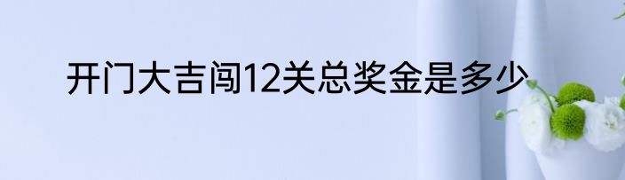 开门大吉闯12关总奖金是多少