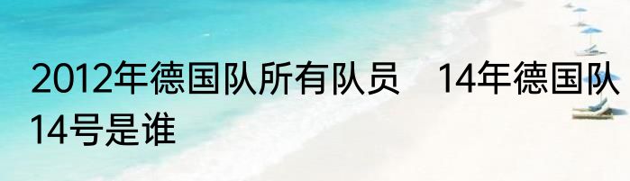 2012年德国队所有队员　14年德国队14号是谁