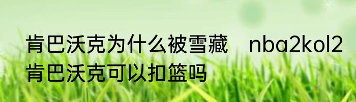 肯巴沃克为什么被雪藏　nba2kol2肯巴沃克可以扣篮吗