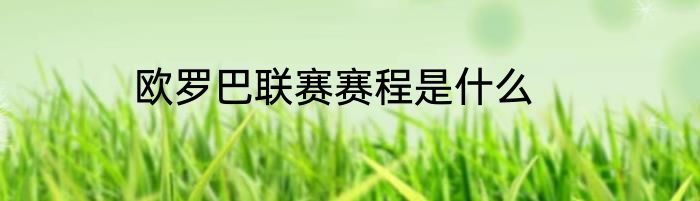 欧罗巴联赛赛程是什么