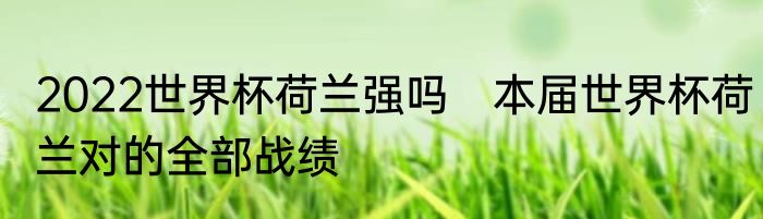 2022世界杯荷兰强吗　本届世界杯荷兰对的全部战绩