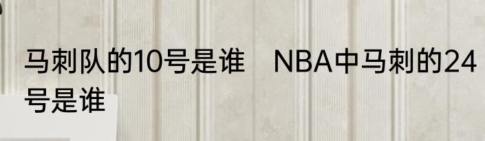马刺队的10号是谁　NBA中马刺的24号是谁