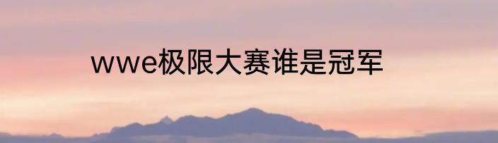 wwe极限大赛谁是冠军
