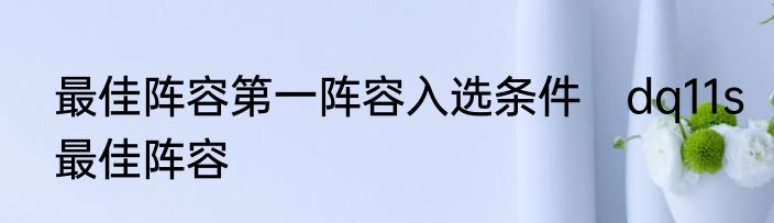 最佳阵容第一阵容入选条件　dq11s最佳阵容