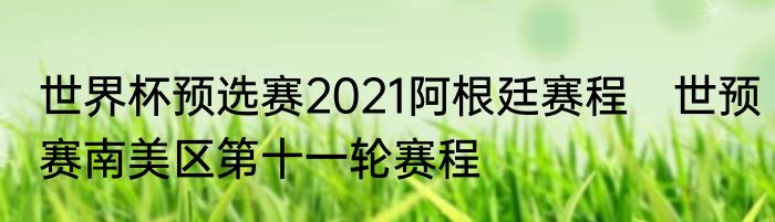 世界杯预选赛2021阿根廷赛程　世预赛南美区第十一轮赛程
