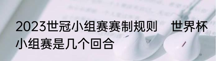 2023世冠小组赛赛制规则　世界杯小组赛是几个回合