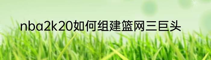 nba2k20如何组建篮网三巨头