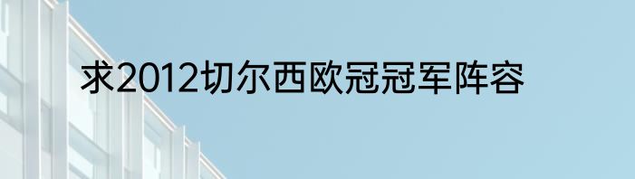 求2012切尔西欧冠冠军阵容