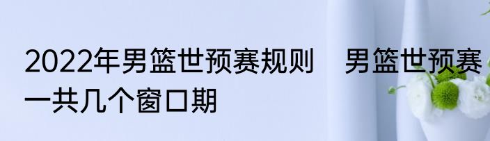 2022年男篮世预赛规则　男篮世预赛一共几个窗口期